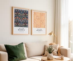 William Morris Set of 2 Prints, Strawberry Thief and Apple, Arts and Crafts Gallery Wall, Botanical Wall Art, Above Bed Decor 2