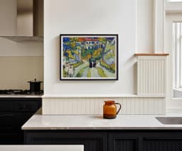Van Gogh Wall Art Print, Stairway at Auvers 1890, Auvers-sur-Oise Village Scene, Landscape Green Painting, Living Room Decor 10
