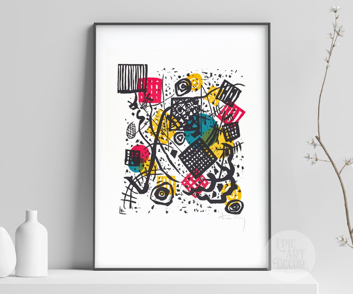 Abstract Art Print, Kandinsky Small Worlds V 1922, Bauhaus Geometric Decor, Colourful Modern Art, Housewarming Gift