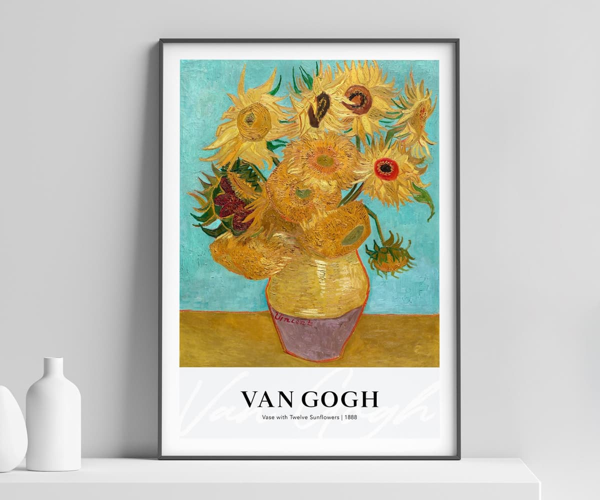 Sunflowers Wall Art Print, Van Gogh Poster, Floral Decor Ideas, Giclée Print