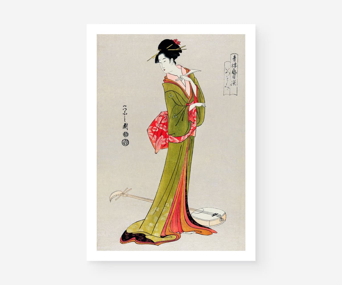 Eishi Hosoda Print, Vintage Japanese Wall Art for Living Room, Bedroom or Kitchen