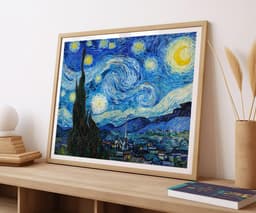 Starry Night Van Gogh Print Wall Art, Blue Sky Stars Decor, Iconic Fine Art, Giclée 3