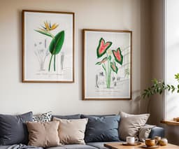 Botanical print set of 2: Bird of Paradise & Elephant Ear Wall Art, Antique Flower Illustrations, D'Orbigny Vintage Decor 7