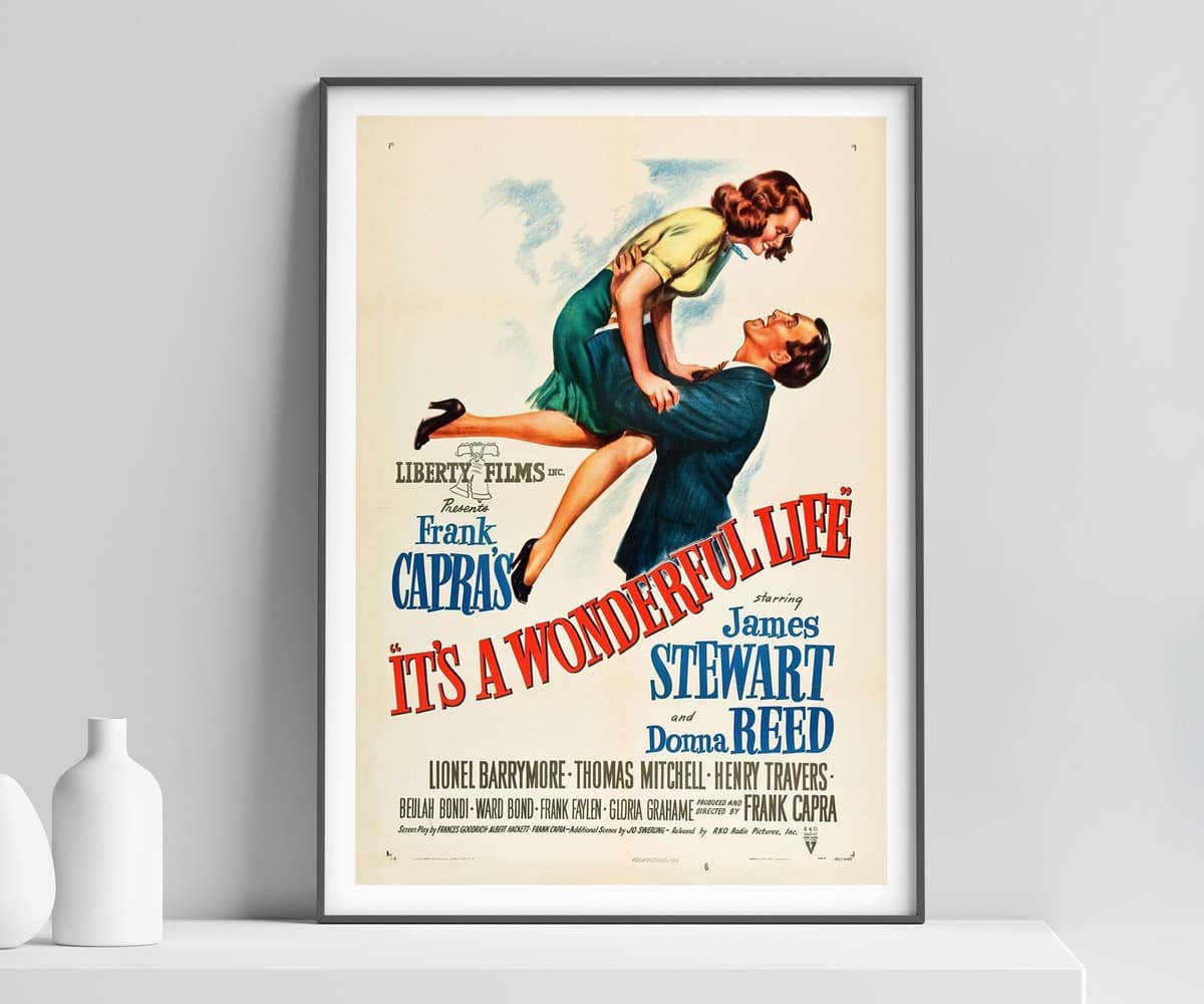 Vintage Movie Wall Art Print, It's a Wonderful Life, Classic Decor, Living Room Art, Fine Art Print Poster