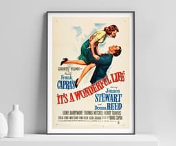 Vintage Movie Wall Art Print, It's a Wonderful Life, Classic Decor, Living Room Art, Fine Art Print Poster 1