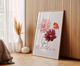Vintage Print, Dahlias Floral Art, Willem Hekking Artwork, Living Room Wall Art, Print for Wall 8