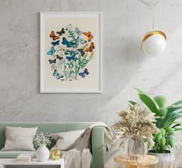 Vintage Butterfly Wall Art Print, European Butterflies Botanical Illustration, Nature Decor, Living Room, Fine Art Print 5