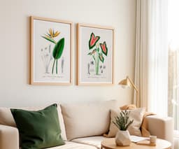 Botanical print set of 2: Bird of Paradise & Elephant Ear Wall Art, Antique Flower Illustrations, D'Orbigny Vintage Decor 4
