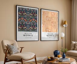 William Morris Set of 2 Prints, Strawberry Thief and Apple, Arts and Crafts Gallery Wall, Botanical Wall Art, Above Bed Decor 10
