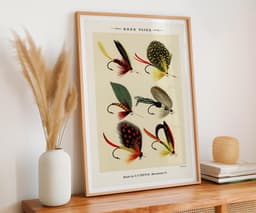 Bass Flies Wall Art Print, Mary Orvis Marbury, Vintage Sports Decor, Home Office Fine Art Print, Classic Giclée Art 4