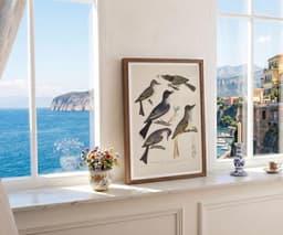Vintage Bird Wall Art Print, Alexander Wilson, Classic Illustration, Living Room Wall Art, Fine Art Print - Five Birds with Eggs and Insect 8