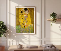 The Kiss Gustav Klimt Print, Gold Romantic Wall Art, Wedding Gift Idea 7
