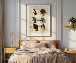 Bass Flies Wall Art Print, Mary Orvis Marbury, Vintage Sports Decor, Home Office Fine Art Print, Classic Giclée Art 10