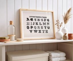 Typography Print Alphabet by Hermann Esser, Vintage Calligraphy Wall Art, Landscape Poster 9