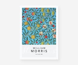 William Morris Wall Art Print, Four Fruits Blue Pattern 1862, Botanical Teal Decor, Arts and Crafts Floral Art, Giclée Fine Art Print 1