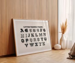 Typography Print Alphabet by Hermann Esser, Vintage Calligraphy Wall Art, Landscape Poster 6