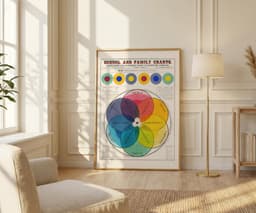 Colorful Wall Art, The Chromatic Scale of Colors by Willson & Calkins, Vintage Poster for Classroom Decor 6