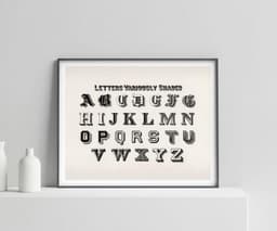 Typography Print Alphabet by Hermann Esser, Vintage Calligraphy Wall Art, Landscape Poster 1