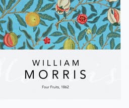 William Morris Wall Art Print, Four Fruits Blue Pattern 1862, Botanical Teal Decor, Arts and Crafts Floral Art, Giclée Fine Art Print 3