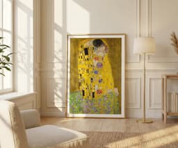 The Kiss Gustav Klimt Print, Gold Romantic Wall Art, Wedding Gift Idea 4