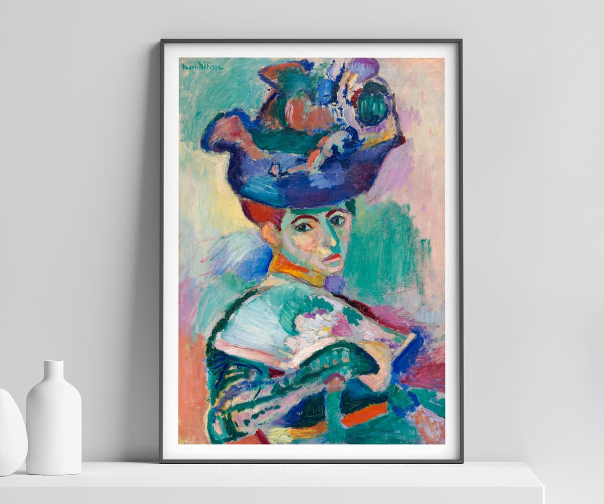 Henri Matisse Wall Art Print: Woman with a Hat, Fauvism Expressionist, Living Room Art, Colourful Portrait, Bold Modern Decor