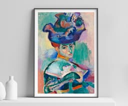 Henri Matisse Wall Art Print: Woman with a Hat, Fauvism Expressionist, Living Room Art, Colourful Portrait, Bold Modern Decor 1