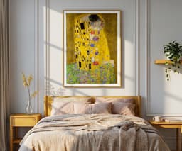 The Kiss Gustav Klimt Print, Gold Romantic Wall Art, Wedding Gift Idea 5