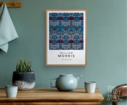 William Morris Wall Art Print, Tulip and Rose Pattern, Arts and Crafts Floral Decor, Vintage Botanical Art, Maximalist Decor, Giclée Print 7
