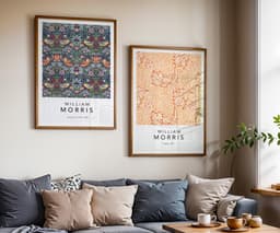 William Morris Set of 2 Prints, Strawberry Thief and Apple, Arts and Crafts Gallery Wall, Botanical Wall Art, Above Bed Decor 9
