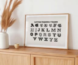 Typography Print Alphabet by Hermann Esser, Vintage Calligraphy Wall Art, Landscape Poster 8