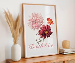 Vintage Print, Dahlias Floral Art, Willem Hekking Artwork, Living Room Wall Art, Print for Wall 5