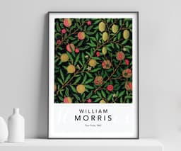 William Morris Wall Art Print, Four Fruits Pattern 1862, Dark Botanical Decor, Maximalist Wall Art, Arts and Crafts, Giclée Print 5