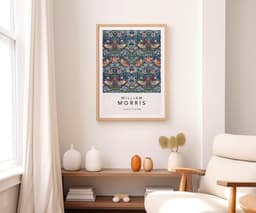 William Morris Wall Art Print, Strawberry Thief, Botanical wall art, Vintage Pattern Art, Maximalist Decor, Giclée Print 7