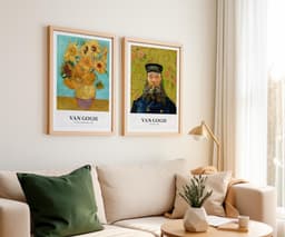 Van Gogh Set of 2 Prints, Sunflowers and The Postman, Post-Impressionist Wall Art, Gallery Wall Set, Living Room Decor, Giclée Print 10