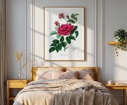 Vintage Wall Art Print, Red Rose Botanical Flower, Cottage Core, Floral Lovers Gift 9
