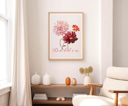 Vintage Print, Dahlias Floral Art, Willem Hekking Artwork, Living Room Wall Art, Print for Wall 6