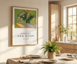 Floral Wall Art Print, Van Gogh Oleanders, Green Decor Ideas, Flower Motifs, Living Room Art, Giclée 8