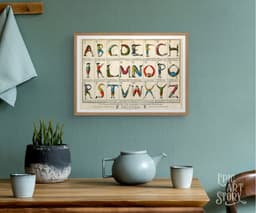 Vintage Alphabet Poster Comical Hotch Potch, Abc typography print, Mid-century poster, Made in the UK 7