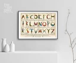 Vintage Alphabet Poster Comical Hotch Potch, Abc typography print, Mid-century poster, Made in the UK 4