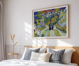 Van Gogh Wall Art Print, Stairway at Auvers 1890, Auvers-sur-Oise Village Scene, Landscape Green Painting, Living Room Decor 8