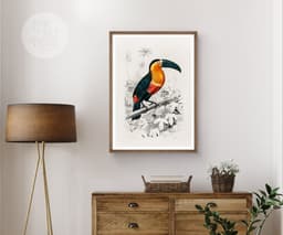 Vintage ‘Toucan du Para’ Print for Wall, Charles Dessalines Botanical Wall Art 5
