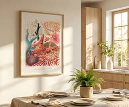 Marine Life Wall Art Print, Saville-Kent, Vintage, Living Room Coastal Decor, Blue Fine Art Print - The Great Barrier Reef of Australia 6