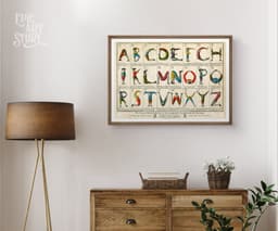 Vintage Alphabet Poster Comical Hotch Potch, Abc typography print, Mid-century poster, Made in the UK 6