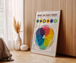 Colorful Wall Art, The Chromatic Scale of Colors by Willson & Calkins, Vintage Poster for Classroom Decor 7