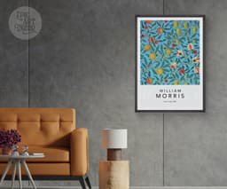 William Morris Wall Art Print, Four Fruits Blue Pattern 1862, Botanical Teal Decor, Arts and Crafts Floral Art, Giclée Fine Art Print 8
