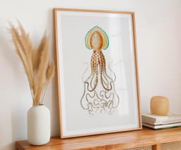 Squid Wall Art Print, Vintage Ernst Haeckel Illustration, Ocean Marine Decor, Coastal Wall Art, Bathroom Art, Giclée Fine Art Print 5