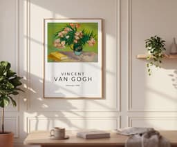 Floral Wall Art Print, Van Gogh Oleanders, Green Decor Ideas, Flower Motifs, Living Room Art, Giclée 9