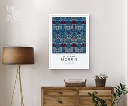 William Morris Wall Art Print, Tulip and Rose Pattern, Arts and Crafts Floral Decor, Vintage Botanical Art, Maximalist Decor, Giclée Print 6