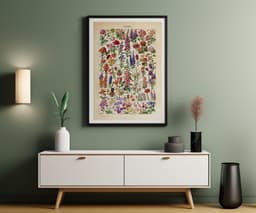 Floral Wall Art Print, Vintage Botanical Illustration, Adolphe Millot Flowers, Colourful Flower Decor, Giclée Fine Art Print 5