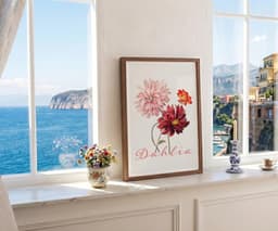 Vintage Print, Dahlias Floral Art, Willem Hekking Artwork, Living Room Wall Art, Print for Wall 7